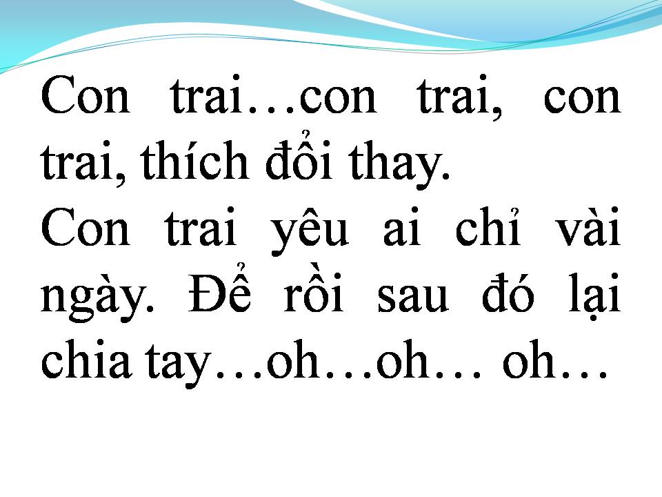 Lời bài hát CON TRAI THỜI NAY