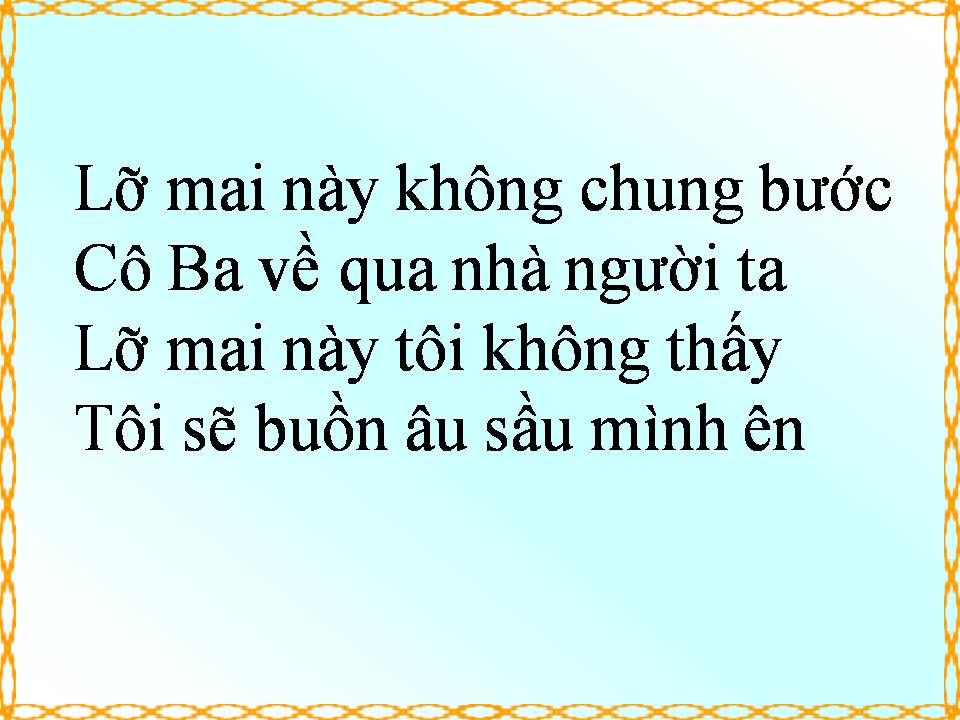 Lời bài hát CÔ BA