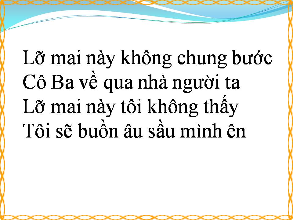 Lời bài hát CÔ BA