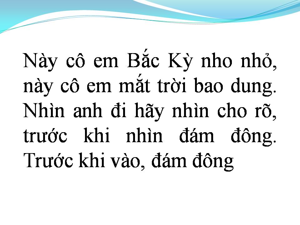 Lời bài hát CÔ BẮC KỲ NHO NHỎ
