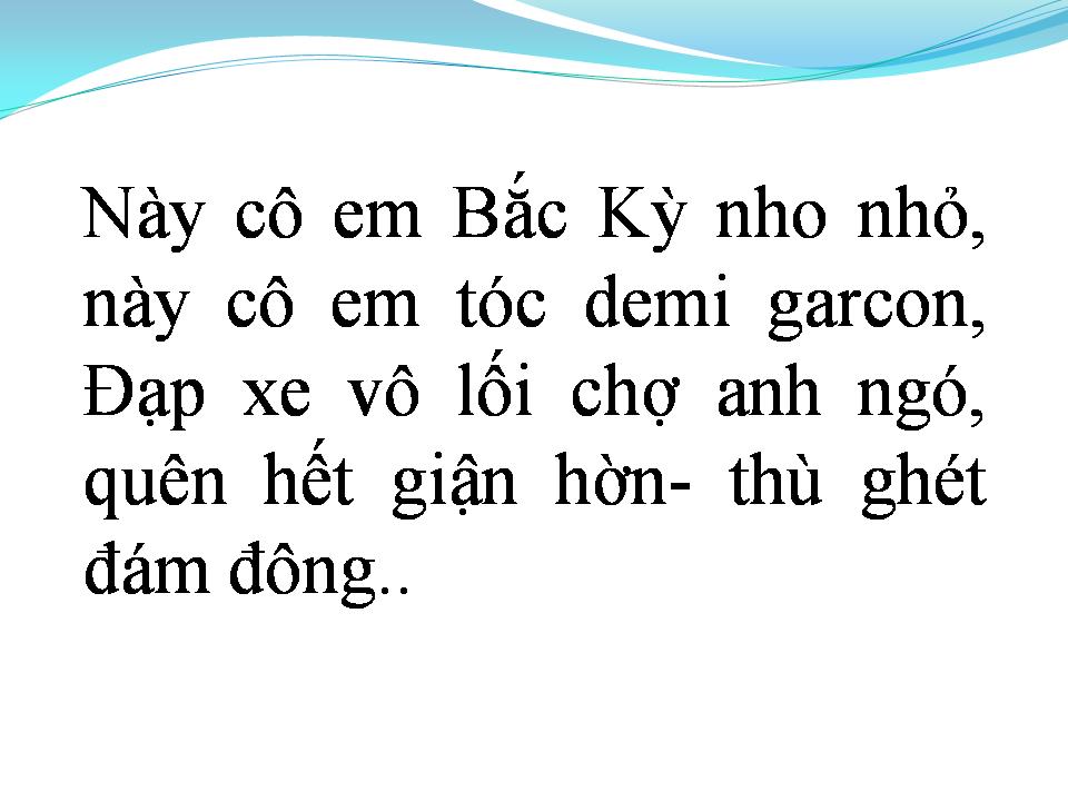 Lời bài hát CÔ BẮC KỲ NHO NHỎ