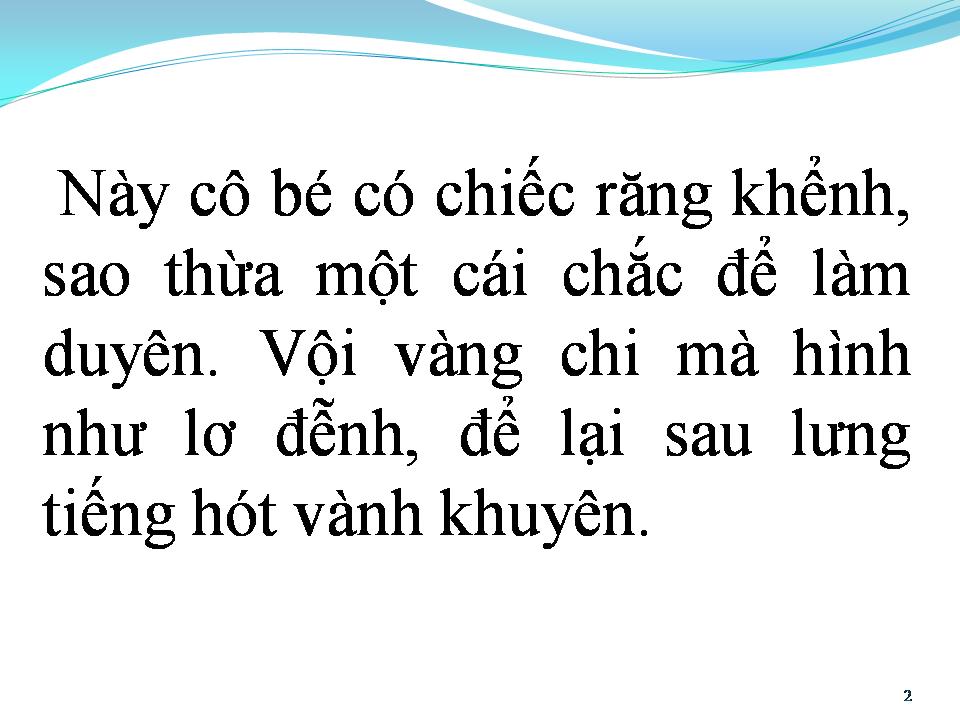 Lời bài hát CÔ BÉ CÓ CHIẾC RĂNG KHỂNH