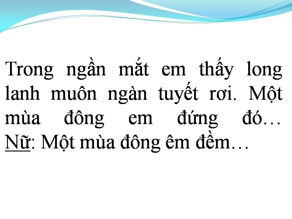 Lời bài hát CÔ BÉ MÙA ĐÔNG