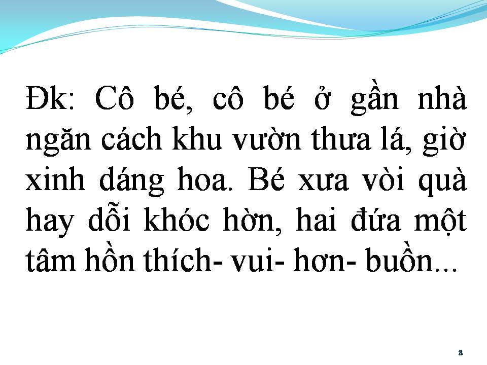 Lời bài hát CÔ BÉ NGÀY XƯA