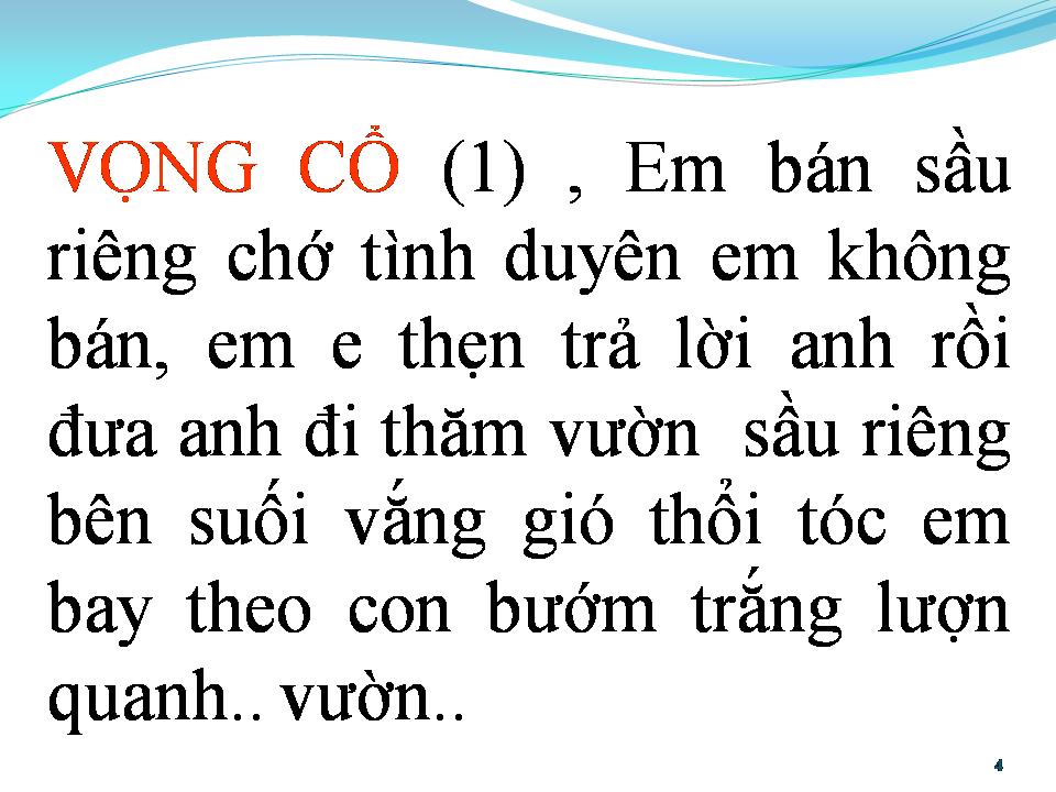 Lời bài hát CÔ GÁI BÁN SẦU RIÊNG (TÂN CỔ)