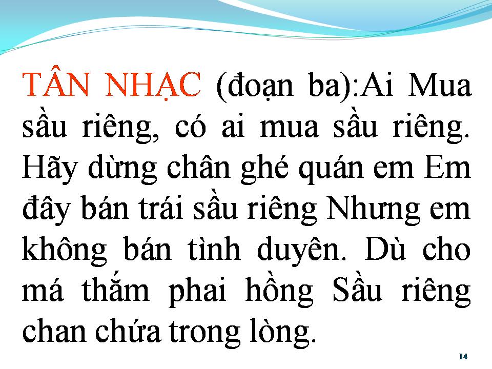 Lời bài hát CÔ GÁI BÁN SẦU RIÊNG (TÂN CỔ)