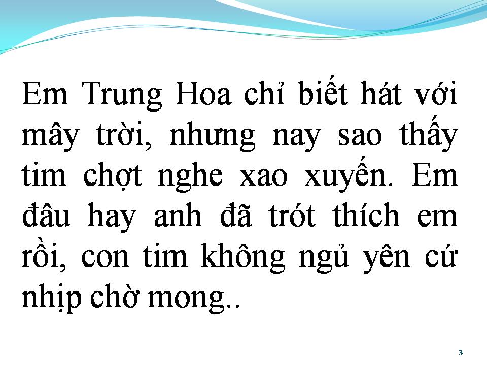 Lời bài hát CÔ GÁI TRUNG HOA