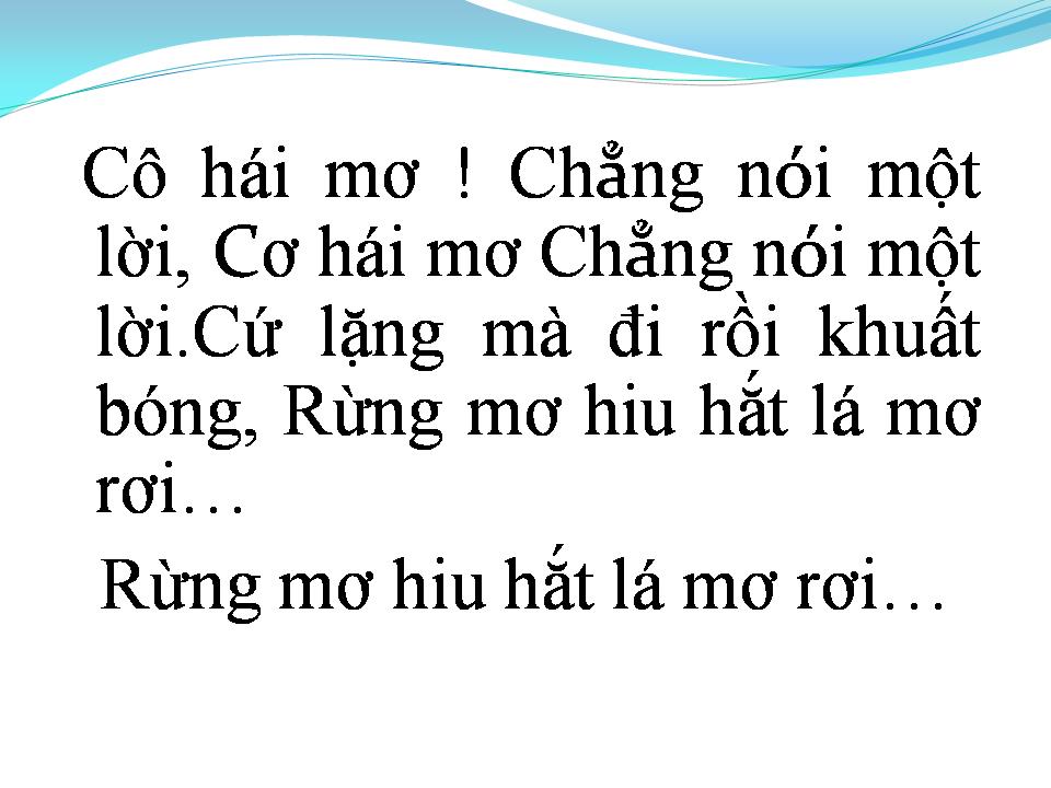 Lời bài hát CÔ HÁI MƠ