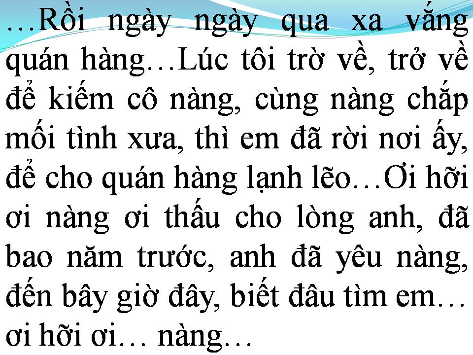 Lời bài hát CÔ HÀNG NƯỚC