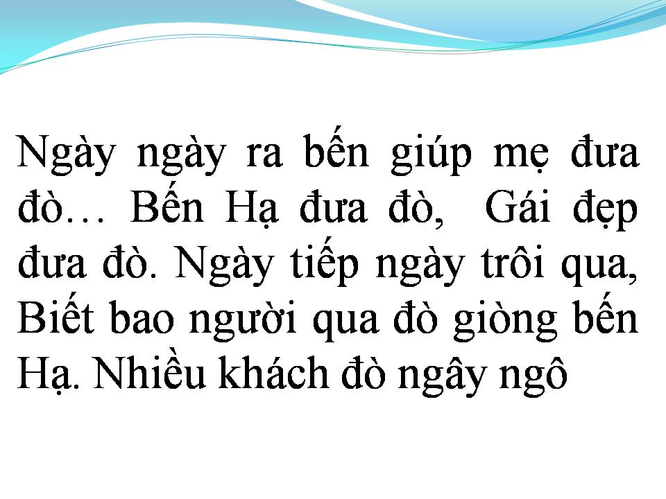 Lời bài hát CÔ LÁI ĐÒ BẾN HẠ