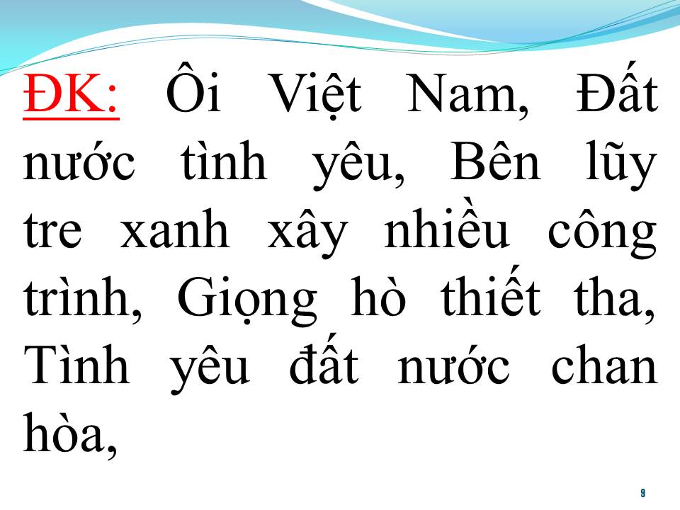 Lời bài hát ĐẤT NƯỚC TÌNH YÊU