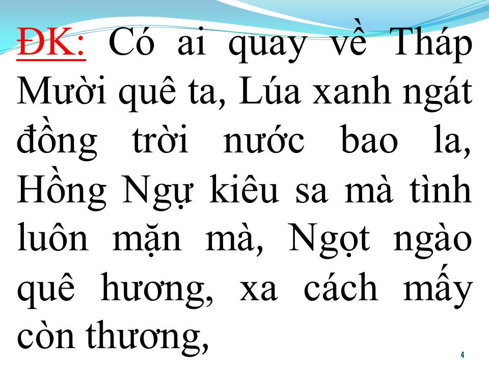 Lời bài hát ĐỒNG THÁP QUÊ MÌNH