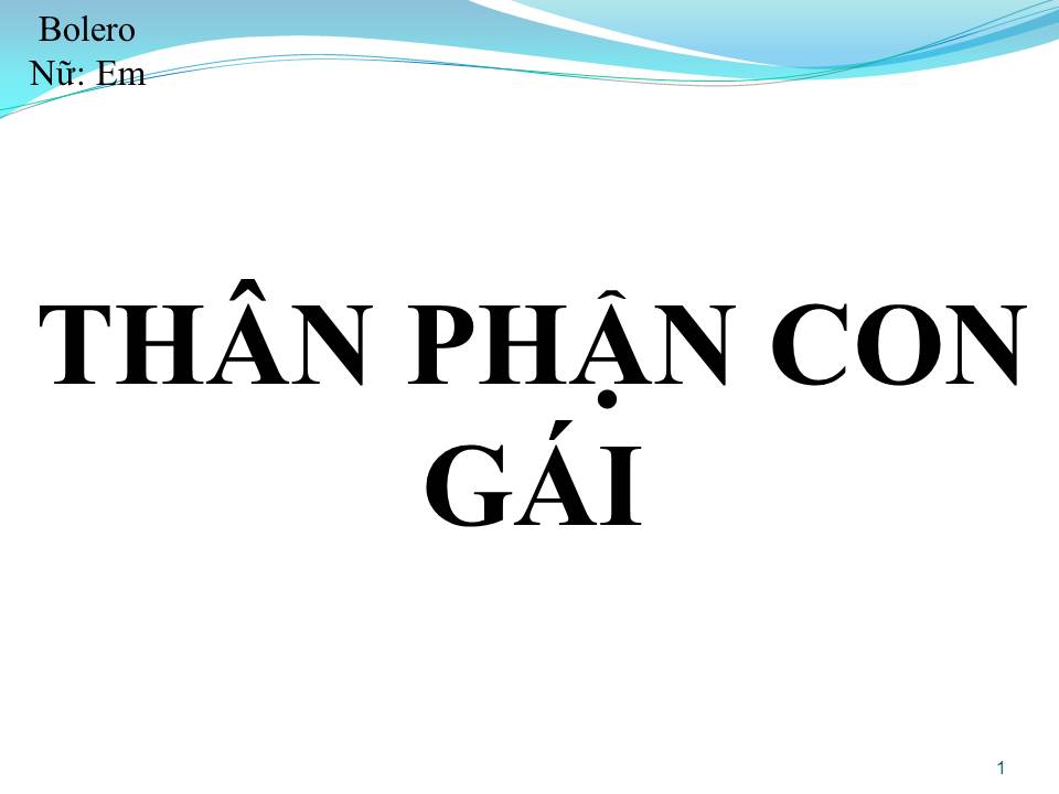 Lời bài hát THÂN PHẬN CON GÁI