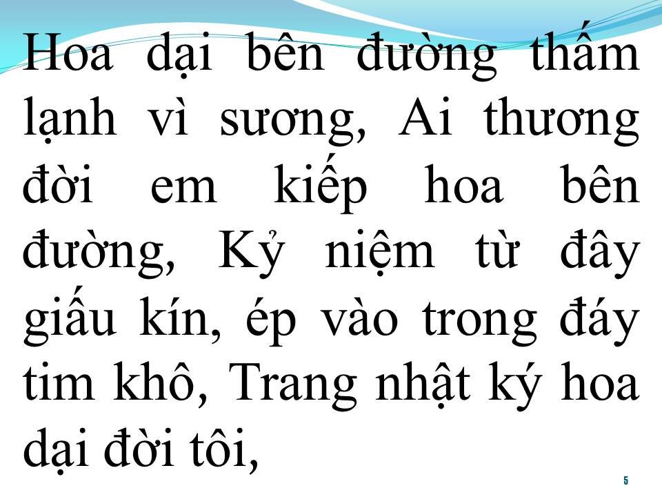 Lời bài hát HOA DẠI TRANG NHẬT KÝ