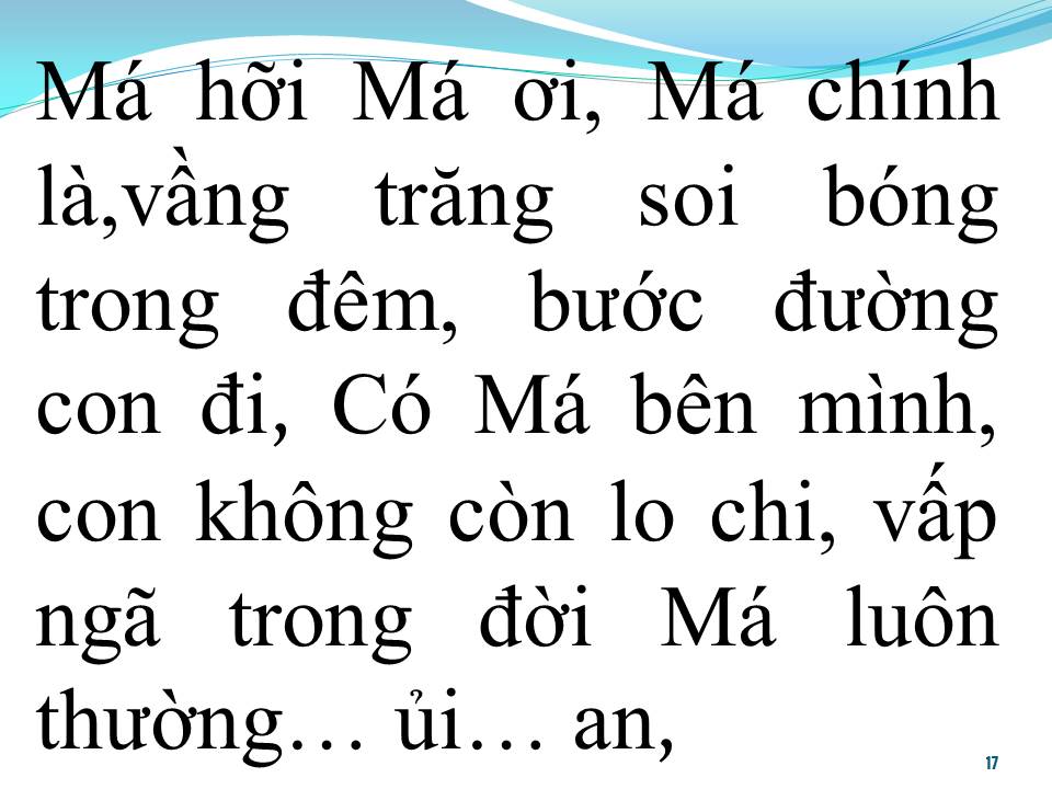 Lời bài hát MÁ ƠI (TÂN CỔ)
