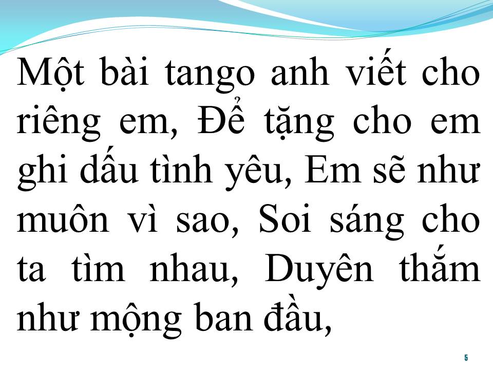 Lời bài hát BÀI TANGO CHO RIÊNG EM