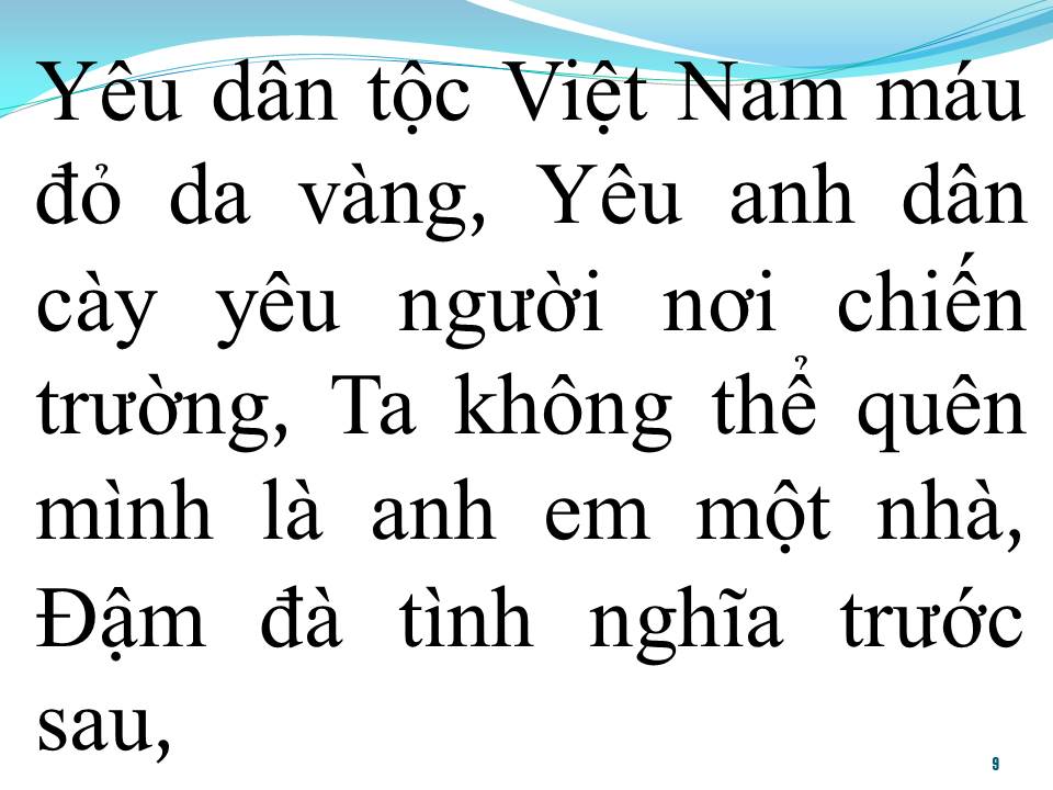 Lời bài hát YÊU DÂN TỘC VIỆT NAM