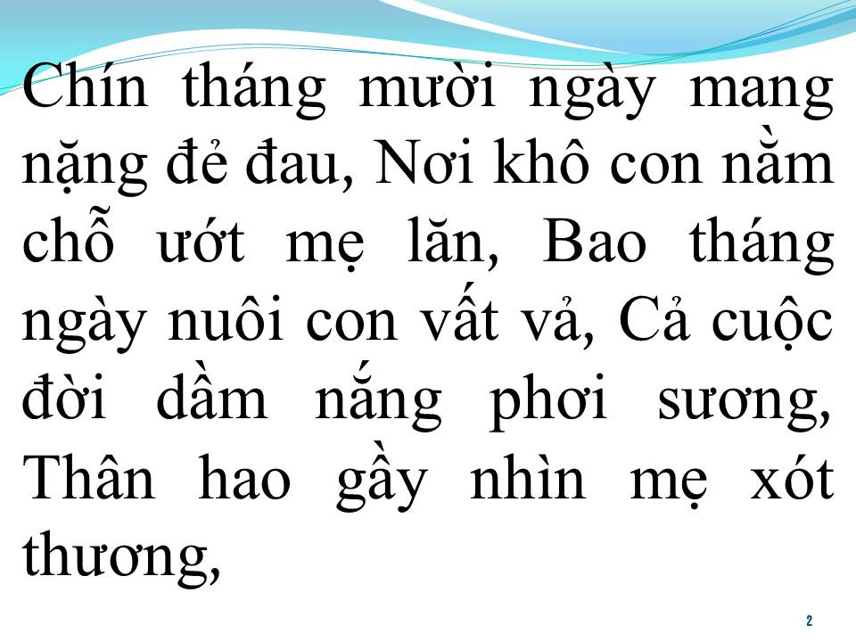 Lời bài hát CHÍN THÁNG MƯỜI NGÀY