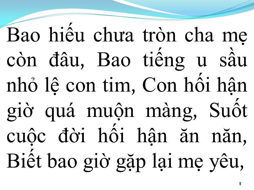 Lời bài hát CHÍN THÁNG MƯỜI NGÀY