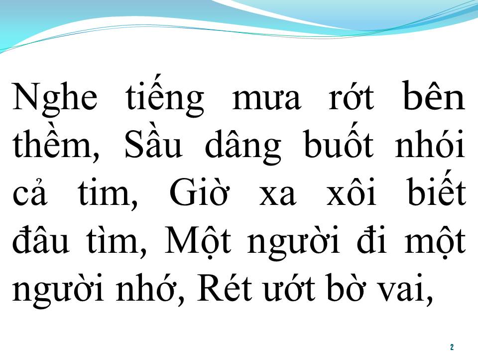 Lời bài hát MƯA LẠNH TÀN CANH