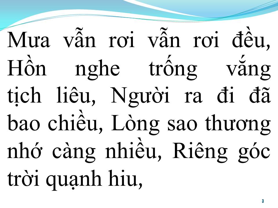 Lời bài hát MƯA LẠNH TÀN CANH
