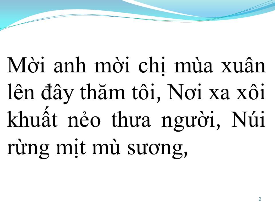 Lời bài hát THƯ XUÂN TRÊN RỪNG CAO