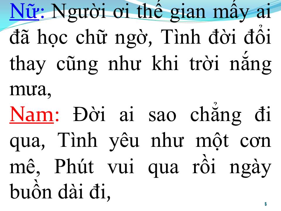 Lời bài hát NHƯ MÔT CƠN MÊ (SONG CA)