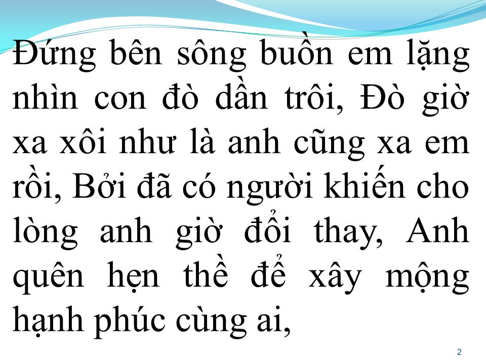 Lời bài hát BẾN BẾN SÔNG BUỒN
