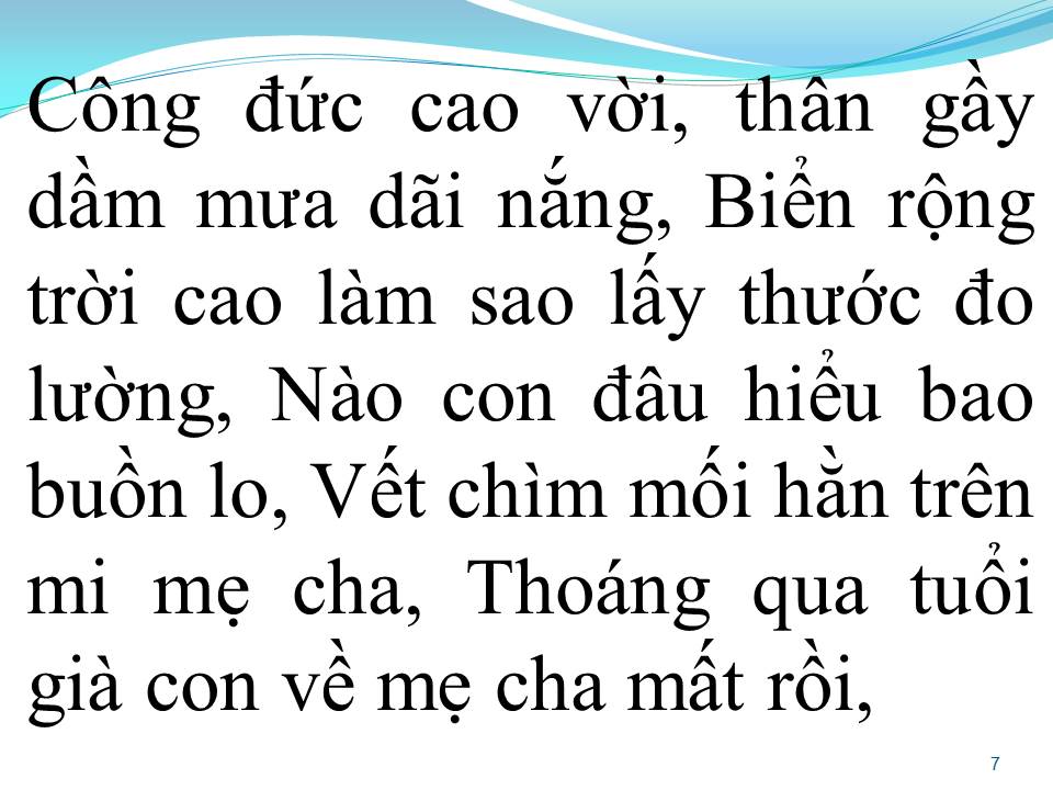 Lời bài hát CÔNG CHA NGHĨA MẸ