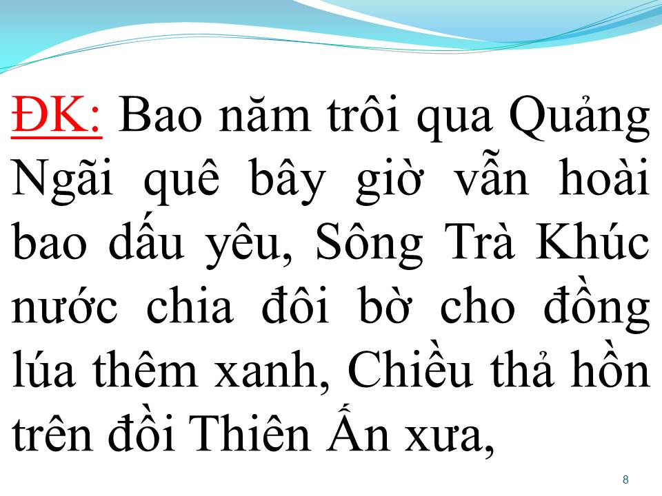 Lời bài hát QUẢNG NGÃI NGÀY TRỞ VỀ