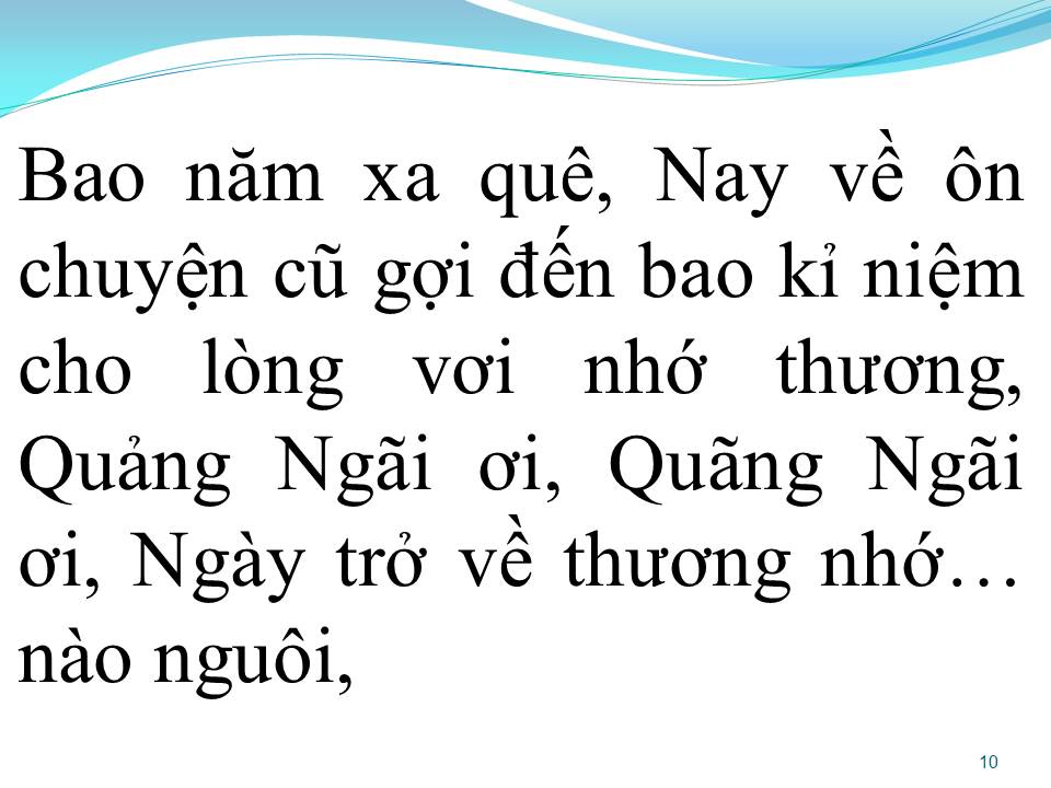 Lời bài hát QUẢNG NGÃI NGÀY TRỞ VỀ