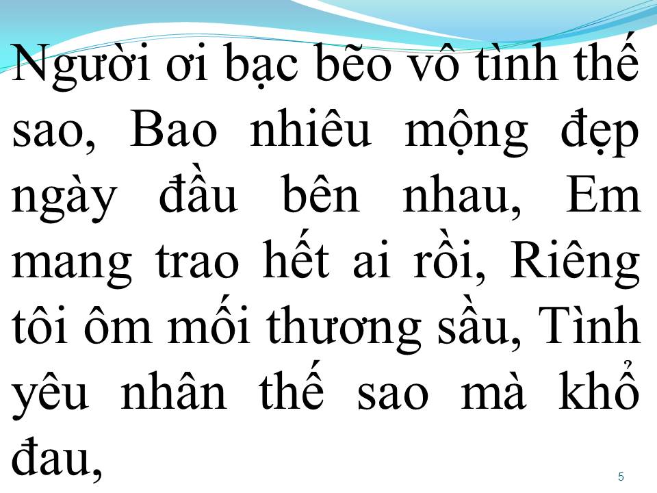 Lời bài hát BẠC BẺO TÌNH ƠI