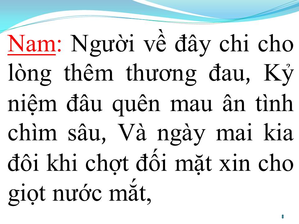 Lời bài hát GỬI CỐ NHÂN ĐÔI LỜI (SONG CA)