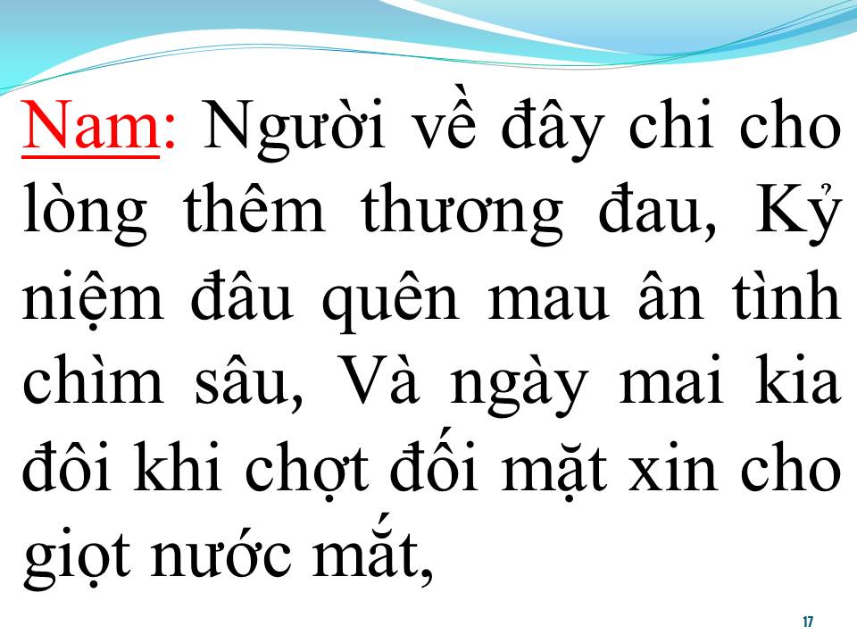 Lời bài hát GỬI CỐ NHÂN ĐÔI LỜI (SONG CA)