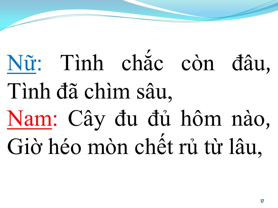 Lời bài hát TÌNH CÂY ĐU ĐỦ (SONG CA)