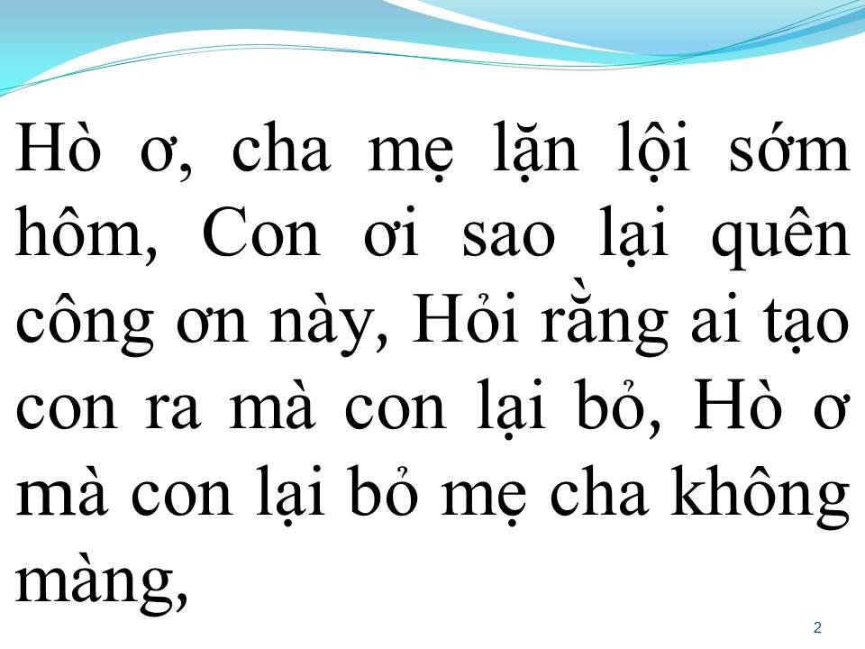 Lời bài hát ƠN CHA NGHĨA MẸ