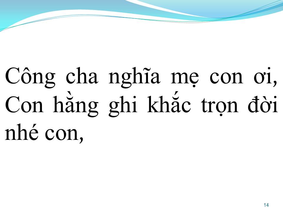 Lời bài hát ƠN CHA NGHĨA MẸ
