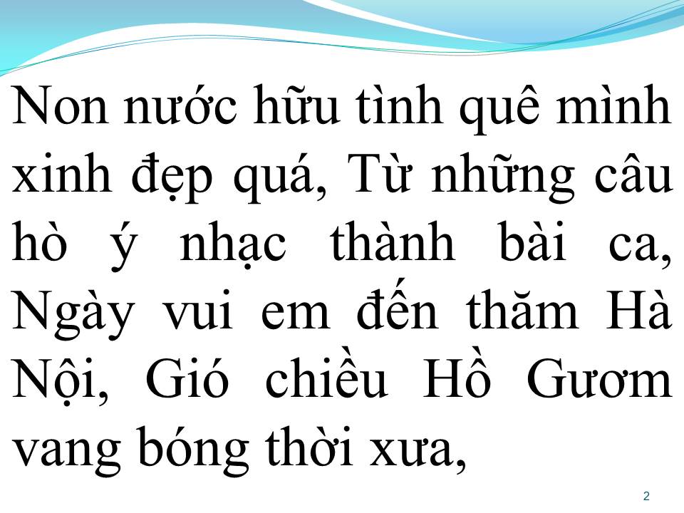 Lời bài hát NON NƯỚC HỮU TÌNH