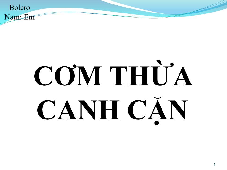 Lời bài hát CƠM THỪA CANH CẶN