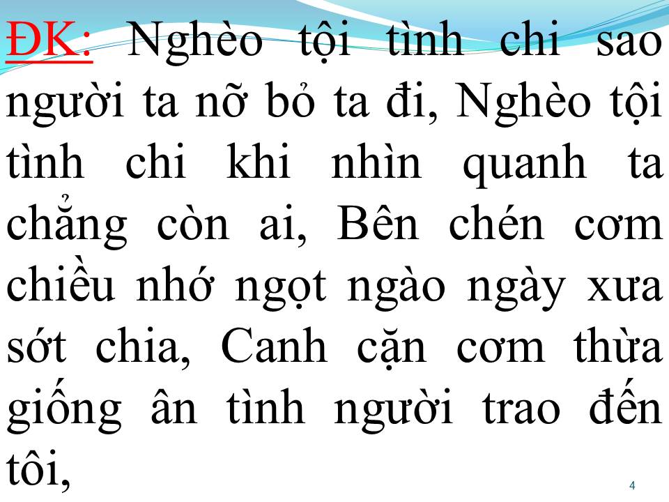 Lời bài hát CƠM THỪA CANH CẶN