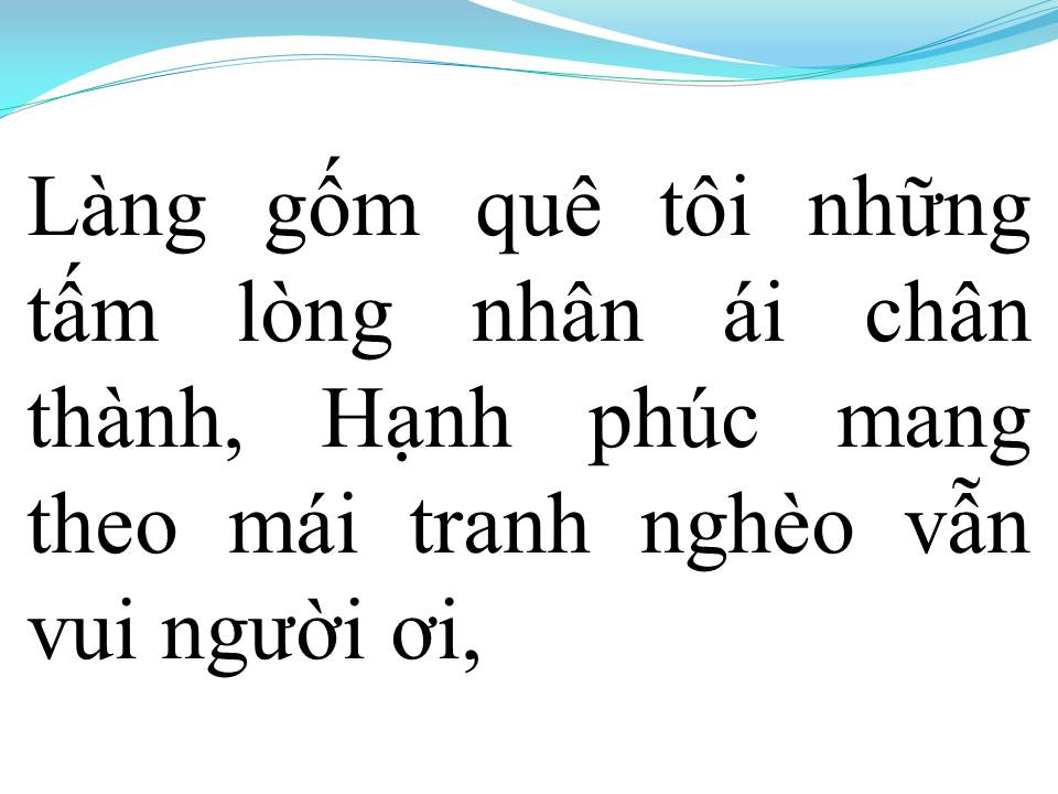 Lời bài hát LÀNG GỐM QUÊ TÔI