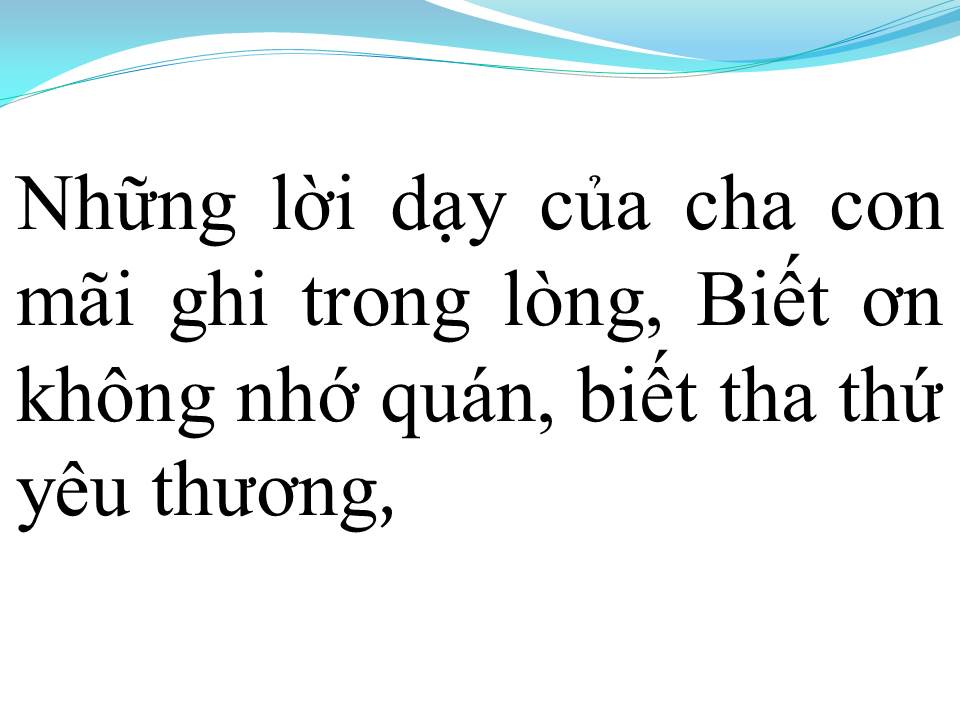 Lời bài hát NHỮNG LỜI DẠY CỦA CHA