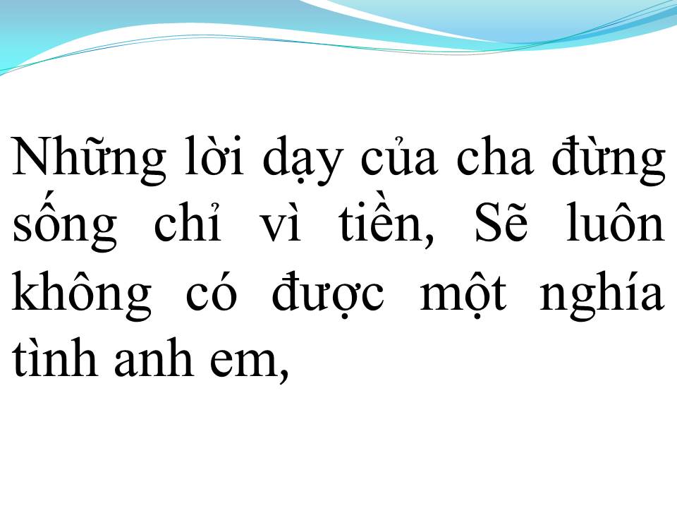 Lời bài hát NHỮNG LỜI DẠY CỦA CHA