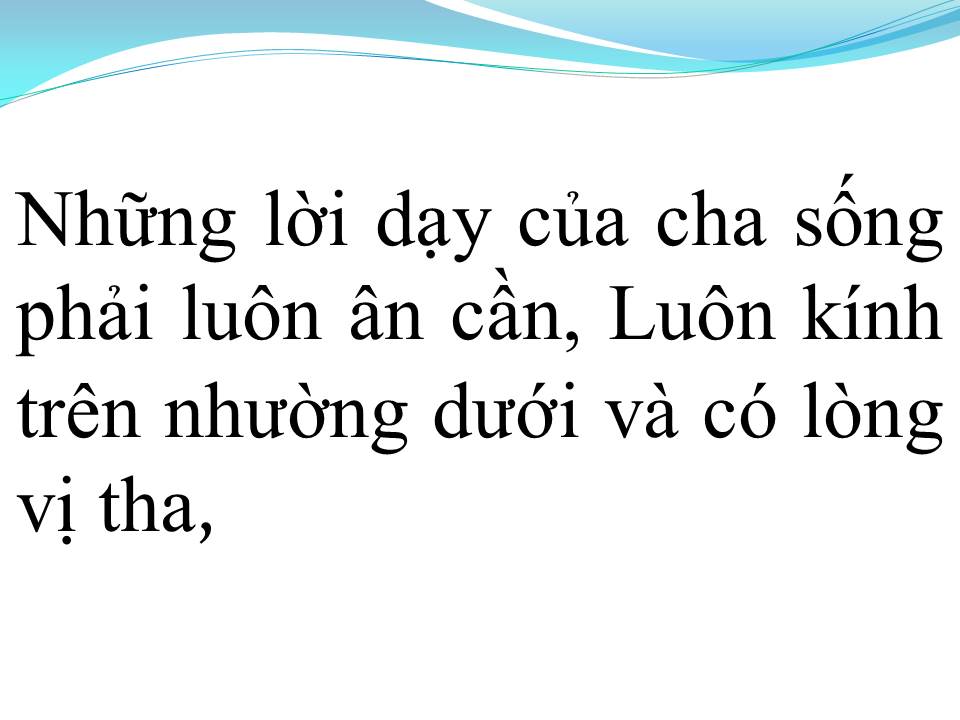Lời bài hát NHỮNG LỜI DẠY CỦA CHA