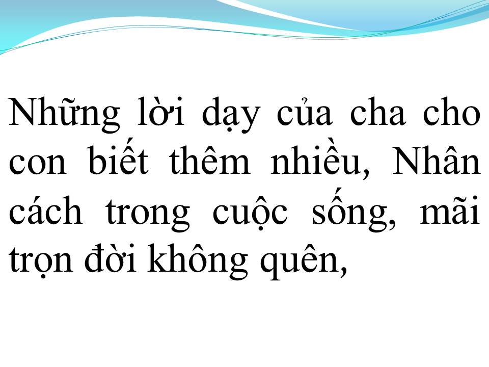 Lời bài hát NHỮNG LỜI DẠY CỦA CHA