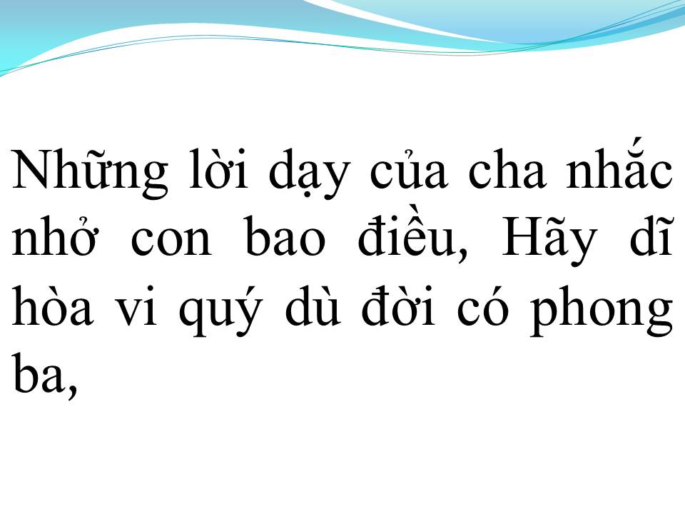 Lời bài hát NHỮNG LỜI DẠY CỦA CHA