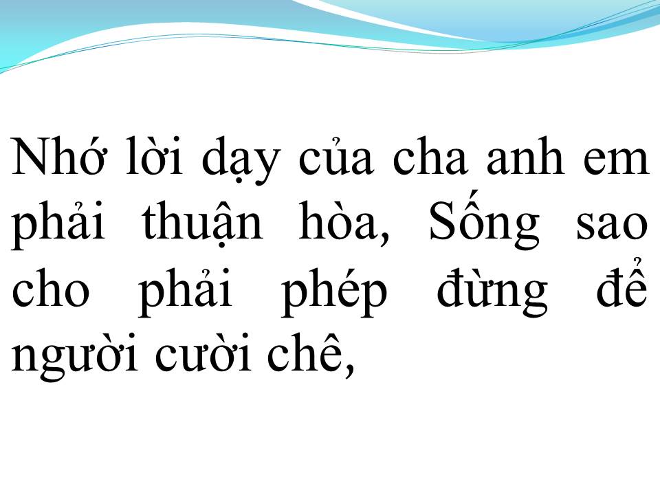 Lời bài hát NHỮNG LỜI DẠY CỦA CHA