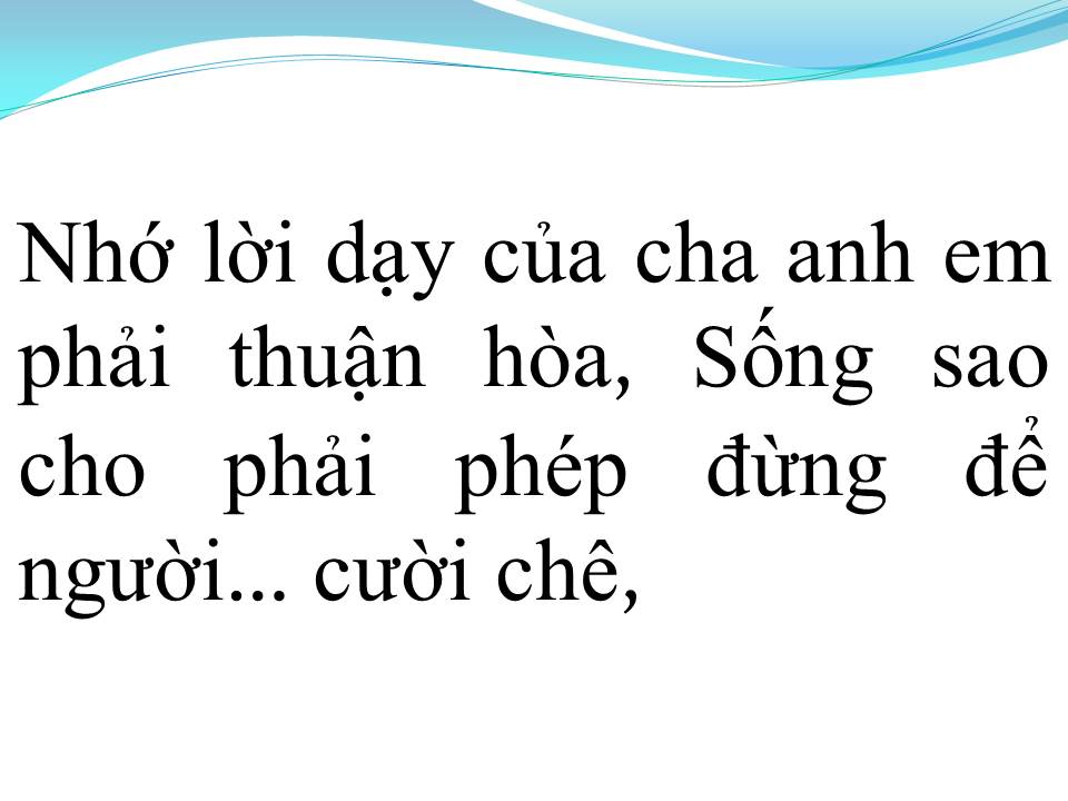 Lời bài hát NHỮNG LỜI DẠY CỦA CHA