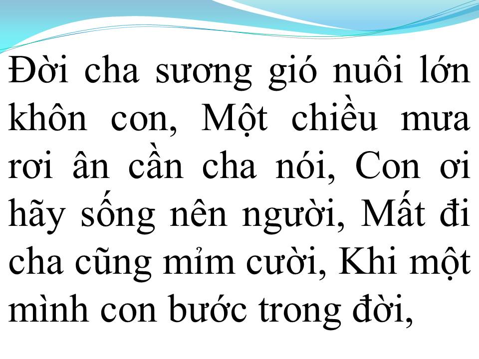 Lời bài hát LỜI CHA DẠY