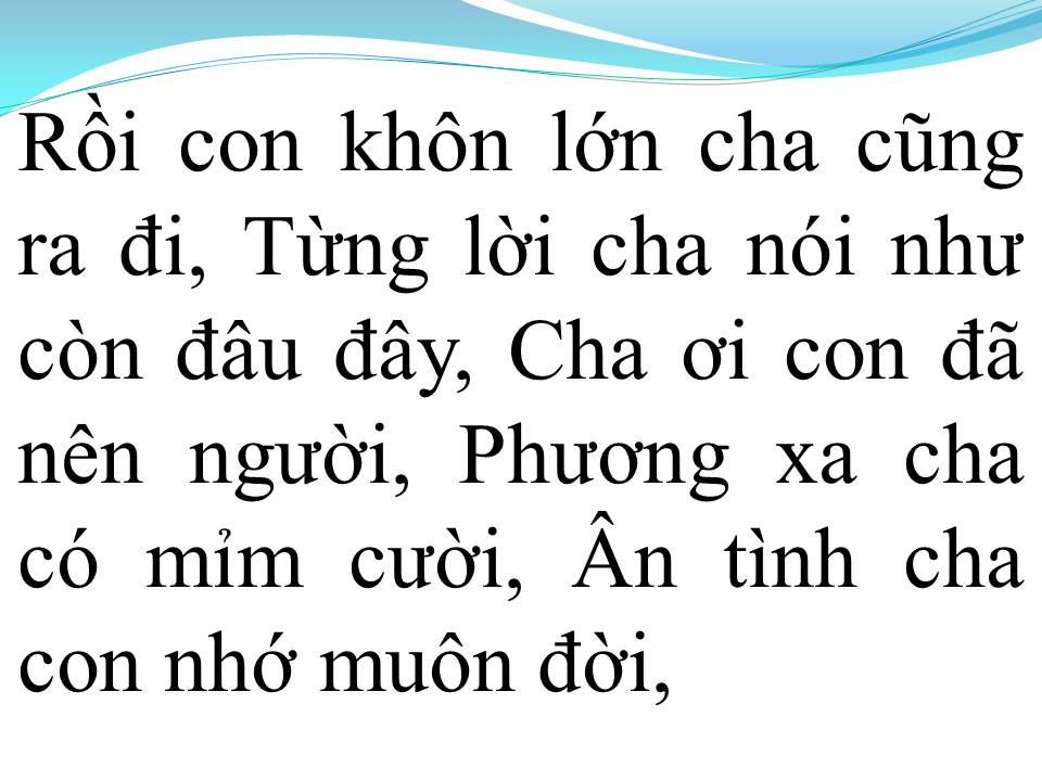 Lời bài hát LỜI CHA DẠY